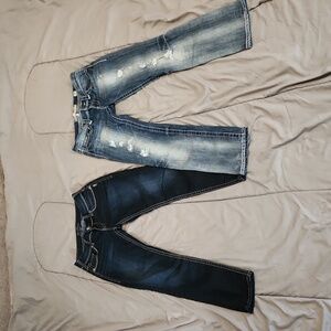 TWO pairs of jeans,  BKE and Silver